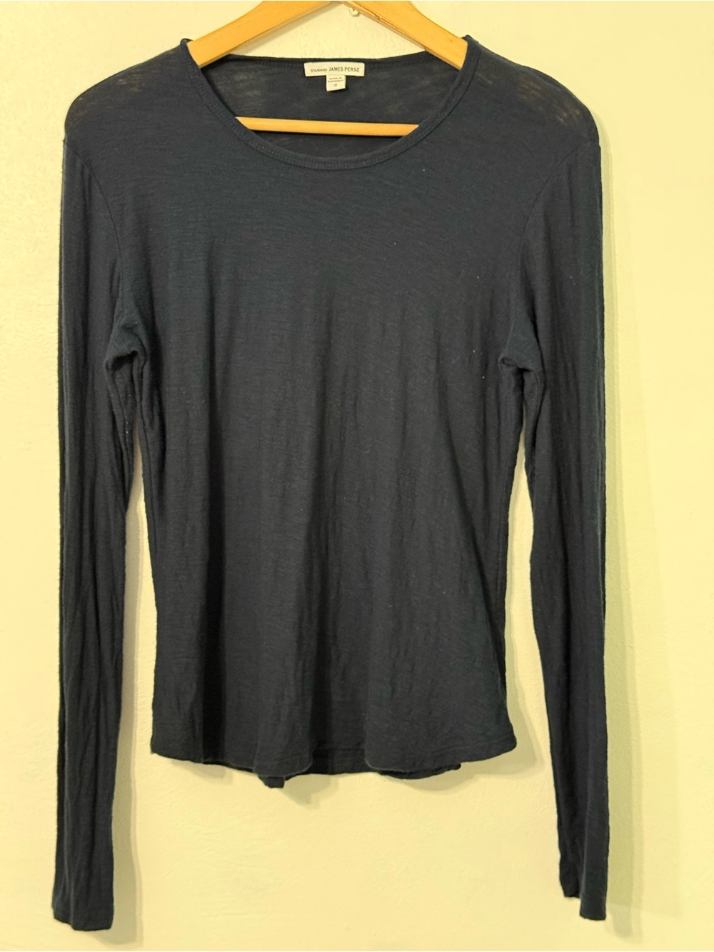 Standard James Perse Navy Long Sleeve Crewneck Tee size 2